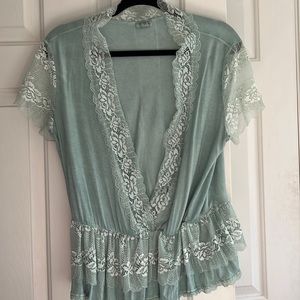 Pol Size Medium. Deep V top with lace details